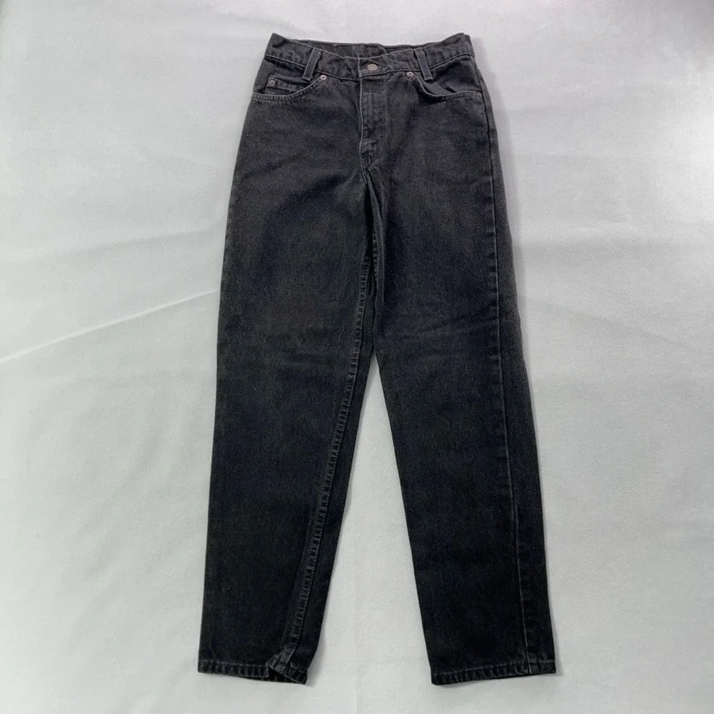 Vintage Levis 550 Black Jeans Student Tag 28x30‎ Blank Orange Tab USA 90s READ